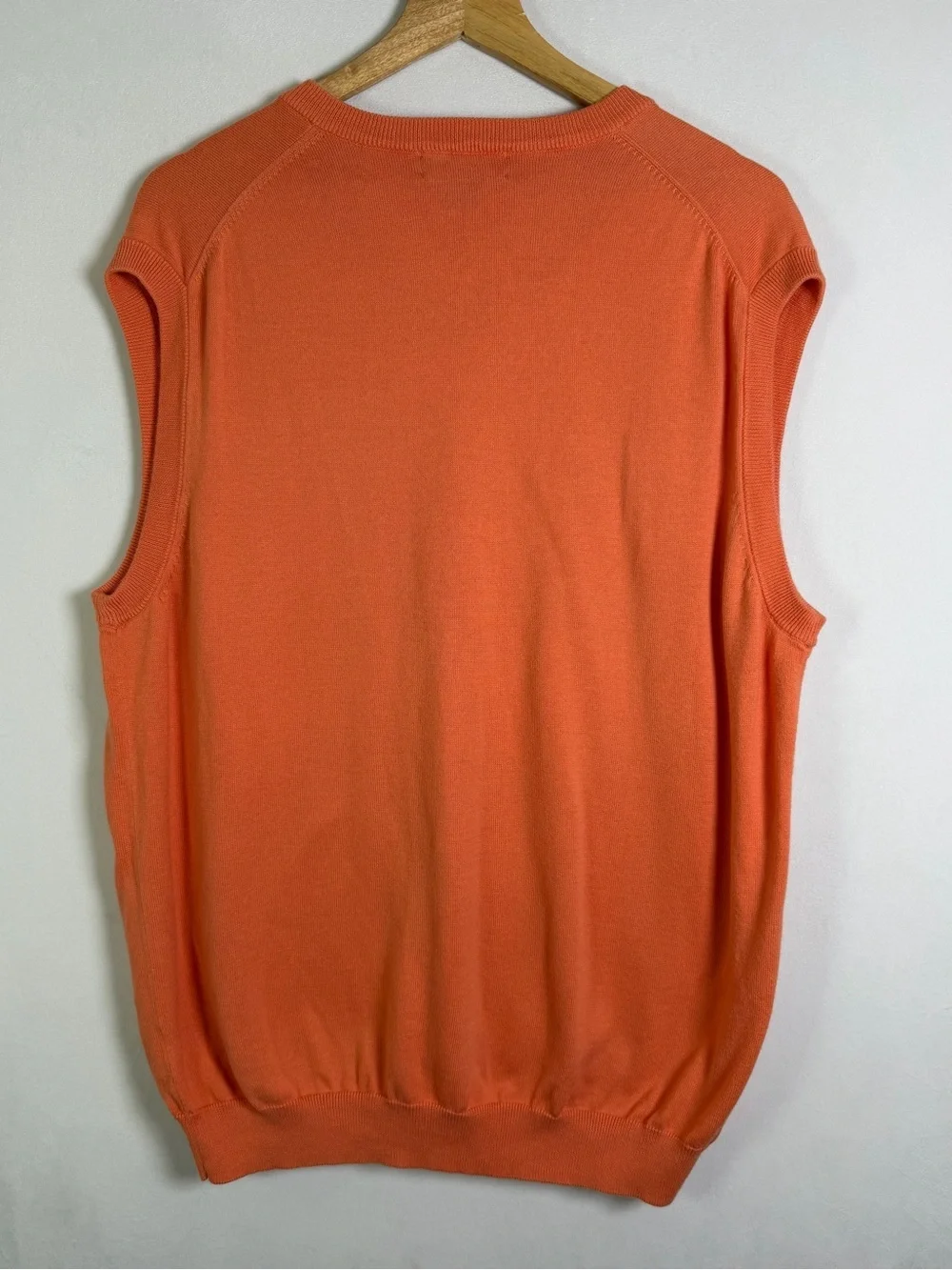 Brooks Brothers Men’s 100% Supima Cotton Sweater Vest Sz XL Orange Preppy Golf